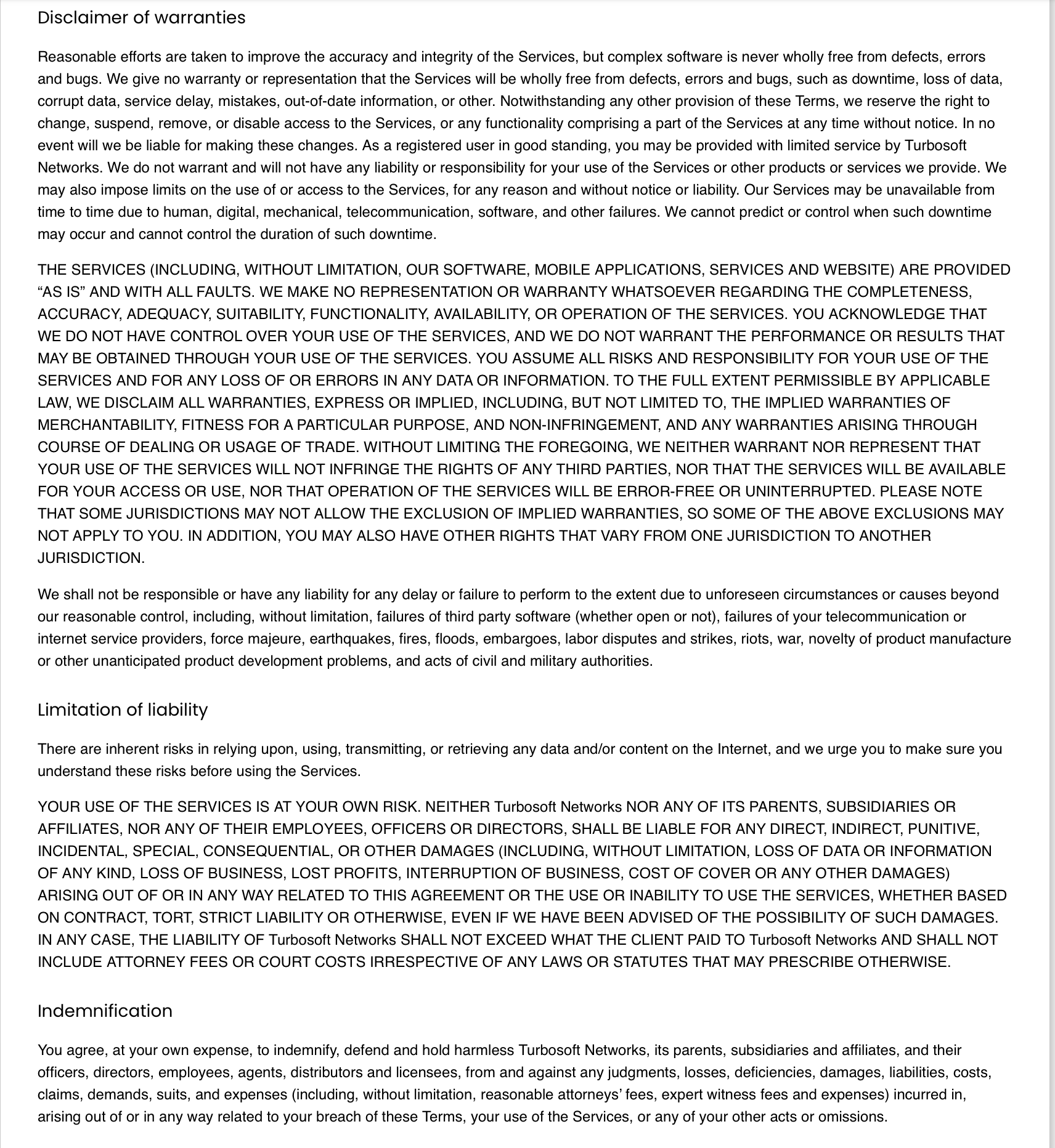 Terms And Conditions Screen