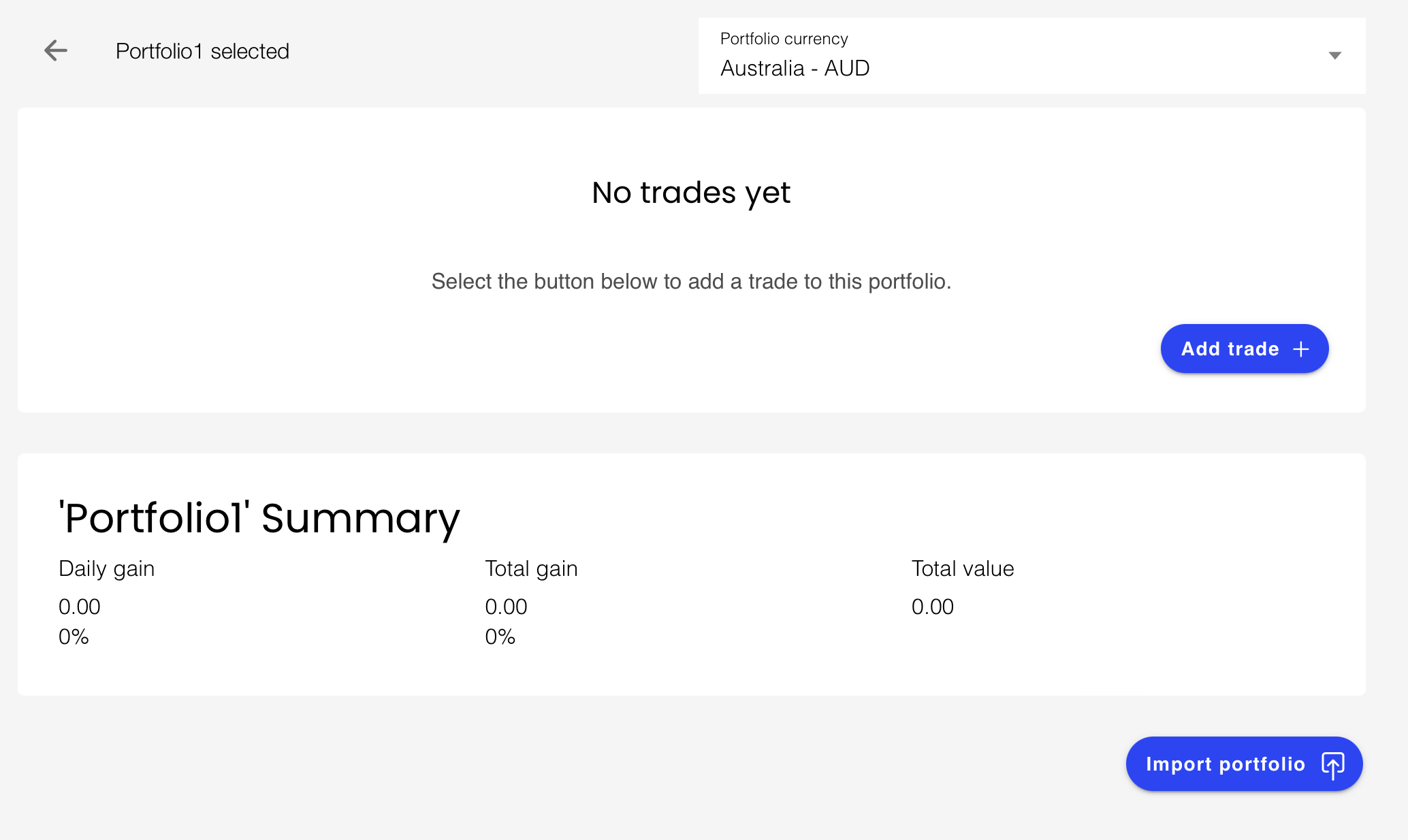 Portfolio Selected No Trades